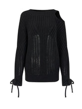 Two-Way Bowknot Irregular Sweater - CHINASQUAD
