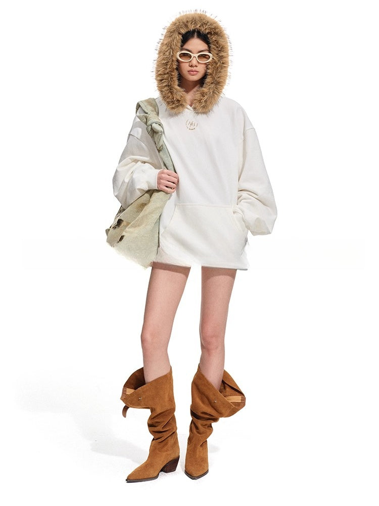 Polar Relaxed Eco-Fox Fur Hoodie