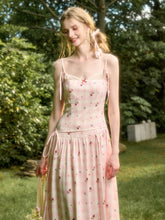 Pink Check Hand-Painted Print Dress - CHINASQUAD