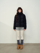 Black Ruffled Short Down Jacket - CHINASQUAD
