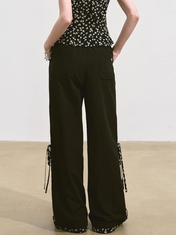 Floral-Patchwork Lightweight Checkered Utility Pants - CHINASQUAD