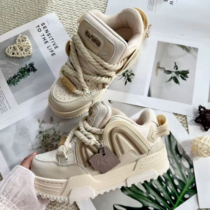 Off-white Chunky Casual Sneakers - CHINASQUAD