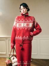 Warm Fabric Color Block Sweater & Skirt Set - CHINASQUAD