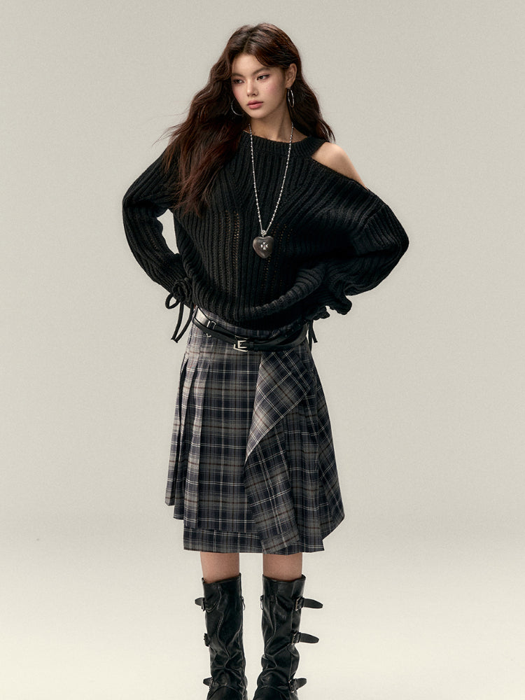 Two-Way Bowknot Irregular Sweater - CHINASQUAD