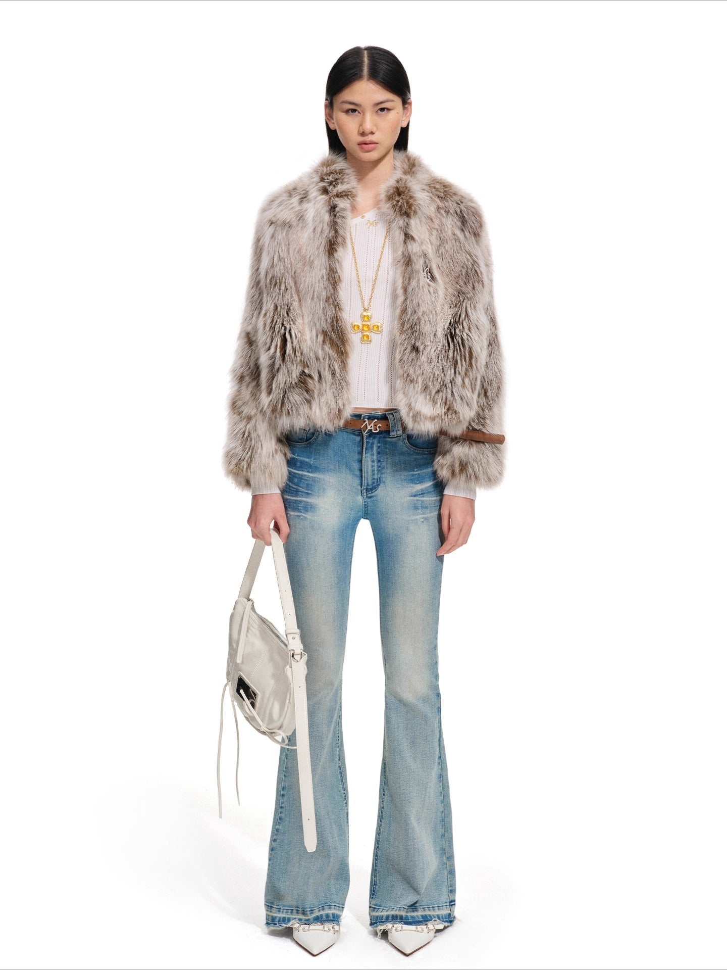 Fox Fur Stand-Collar Jacket