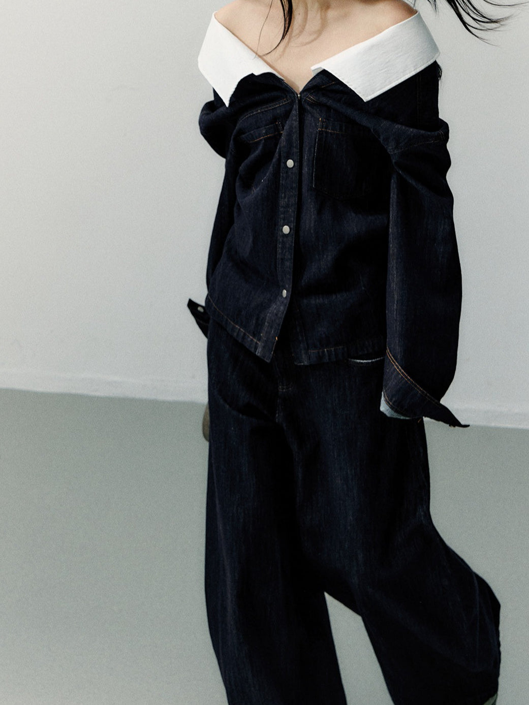 Vintage Wide-Leg Denim Trousers