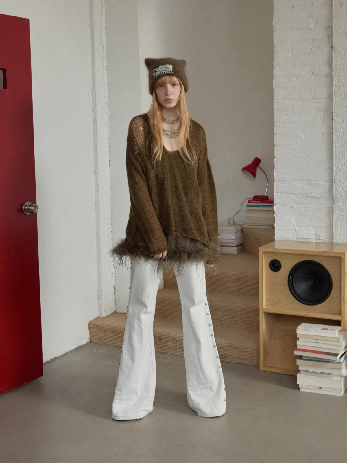 Trim Sheer Mesh Rhinestone Tank Top