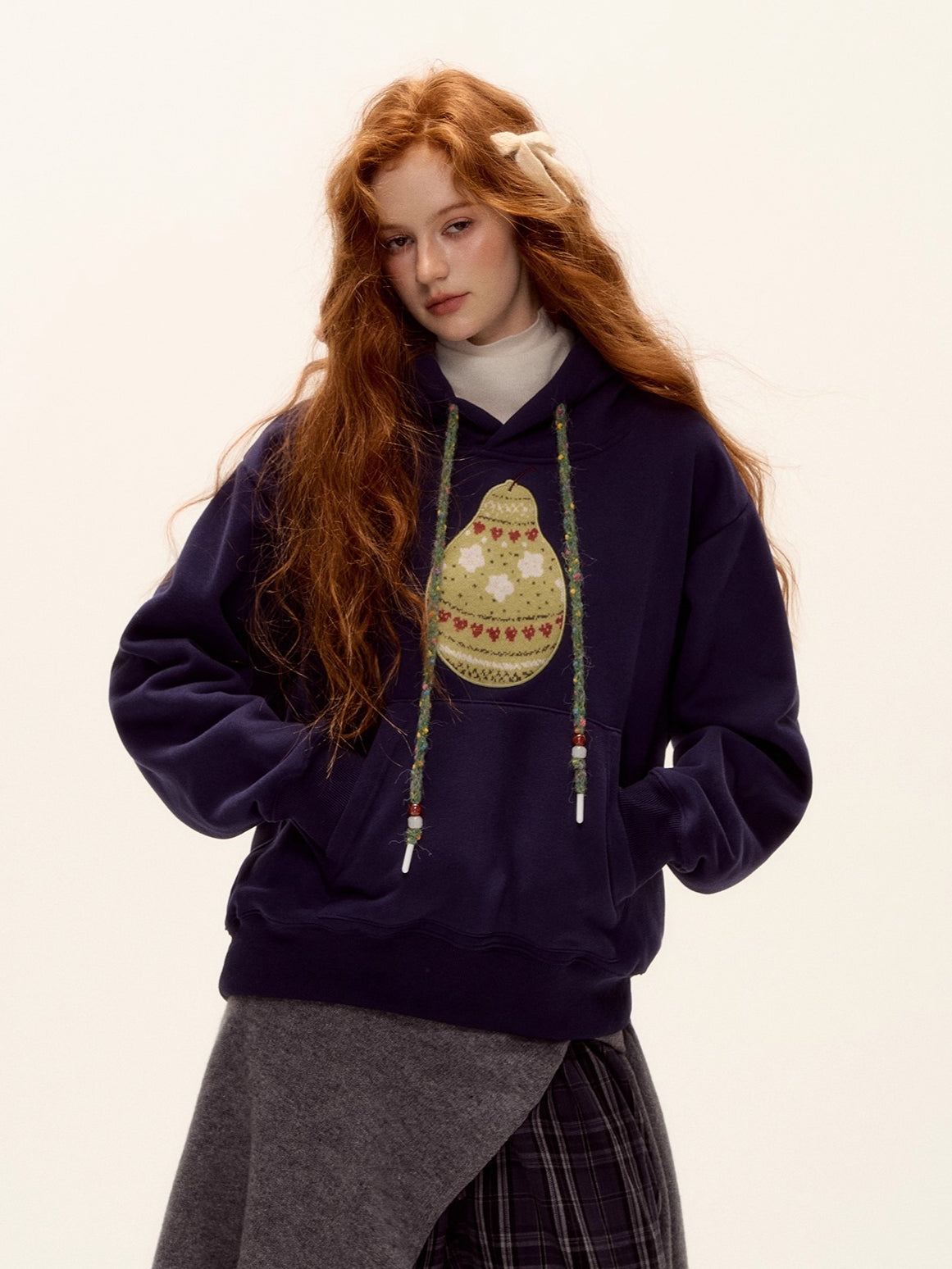 Brushed Fair Isle Knit Hoodie