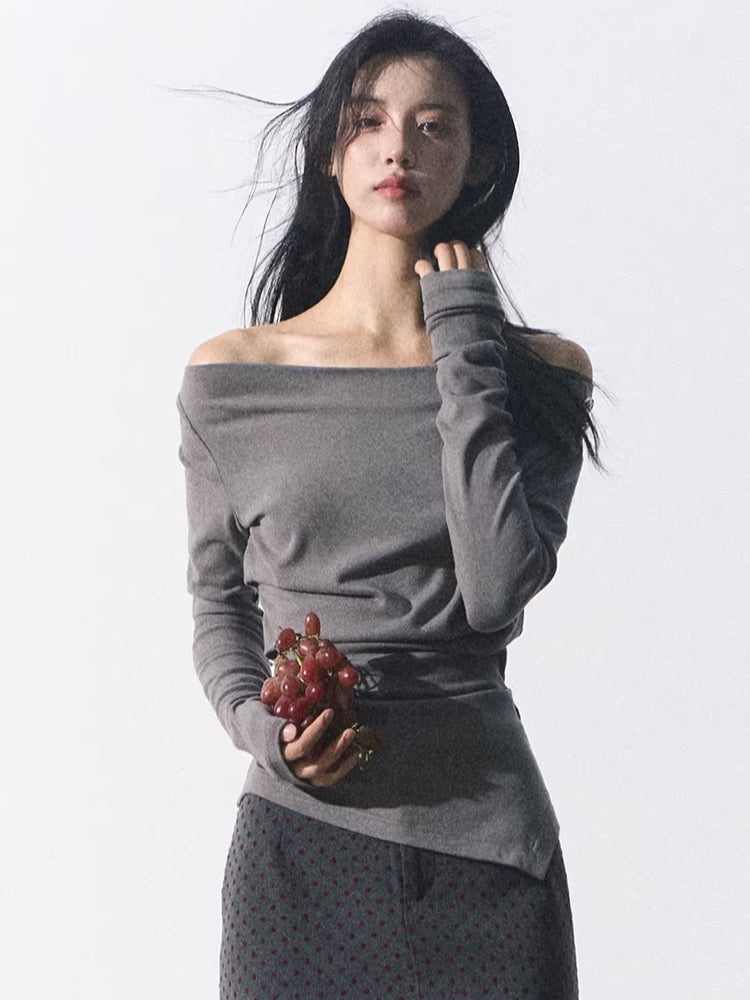 One-Shoulder Waist-Defining Knit Base Layer