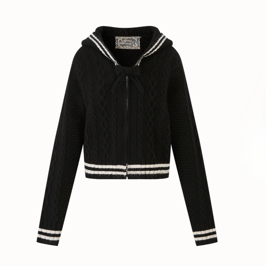 Memo Wool Cloud Knit Cardigan & Pleated Skirt Set