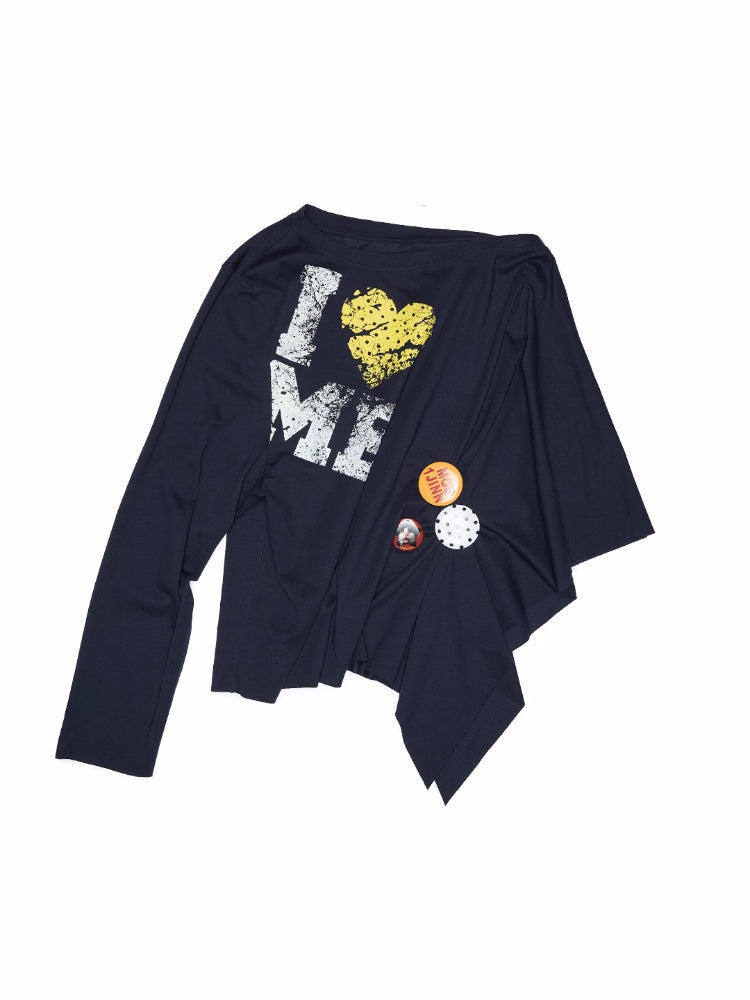 Asymmetric Letter Print Sweatshirt