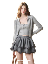 Embroidered Wool Hollow Cardigan & Tank Top Set - CHINASQUAD