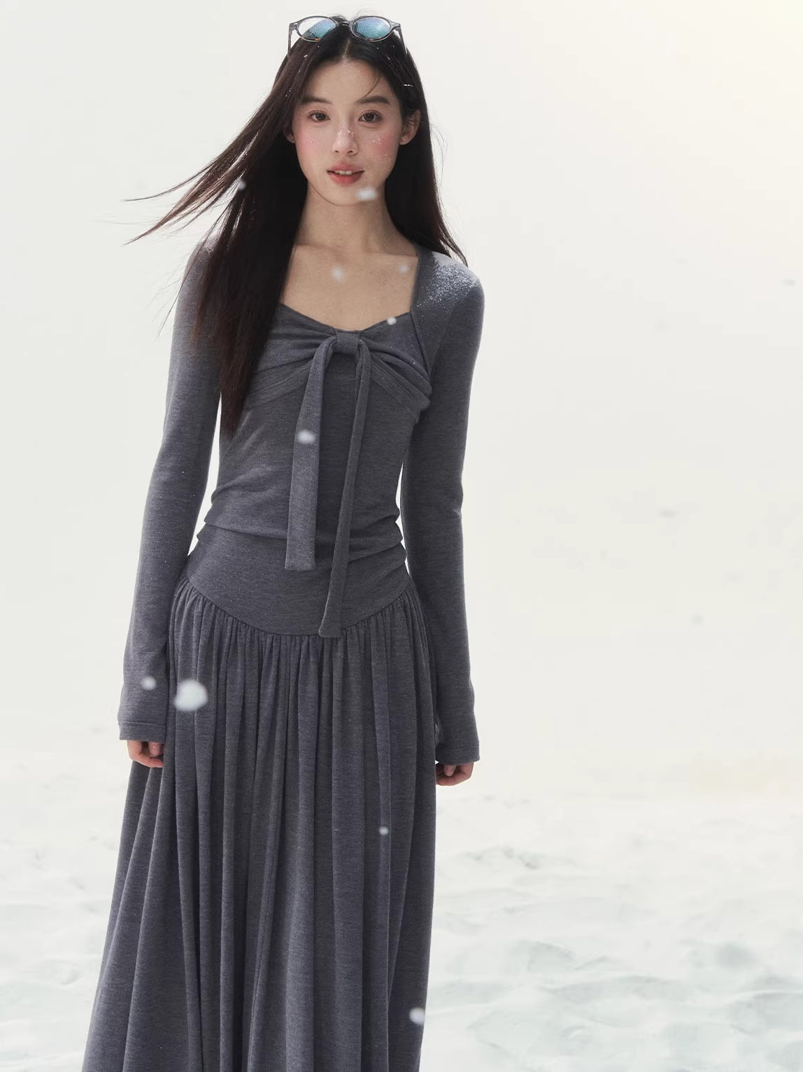 Vintage Waist-Cinched Knit Dress