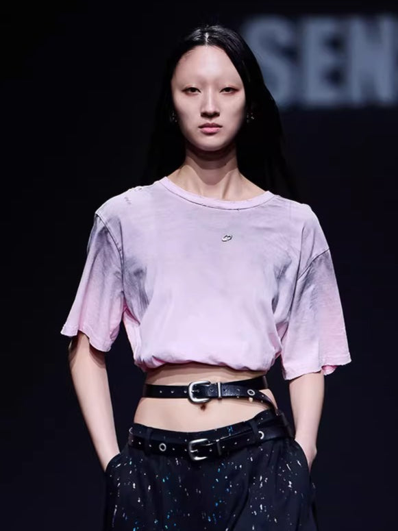 Spray-Print Loop Logo Cotton T-Shirt