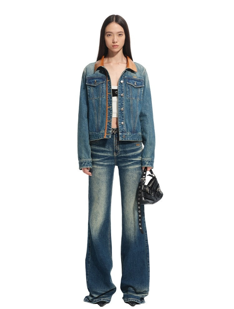 "Savanna Series" Washed Panel Denim Jacket - CHINASQUAD