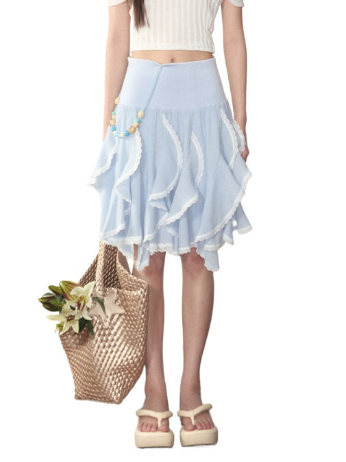 Blue Ruffled Convertible Skirt - CHINASQUAD