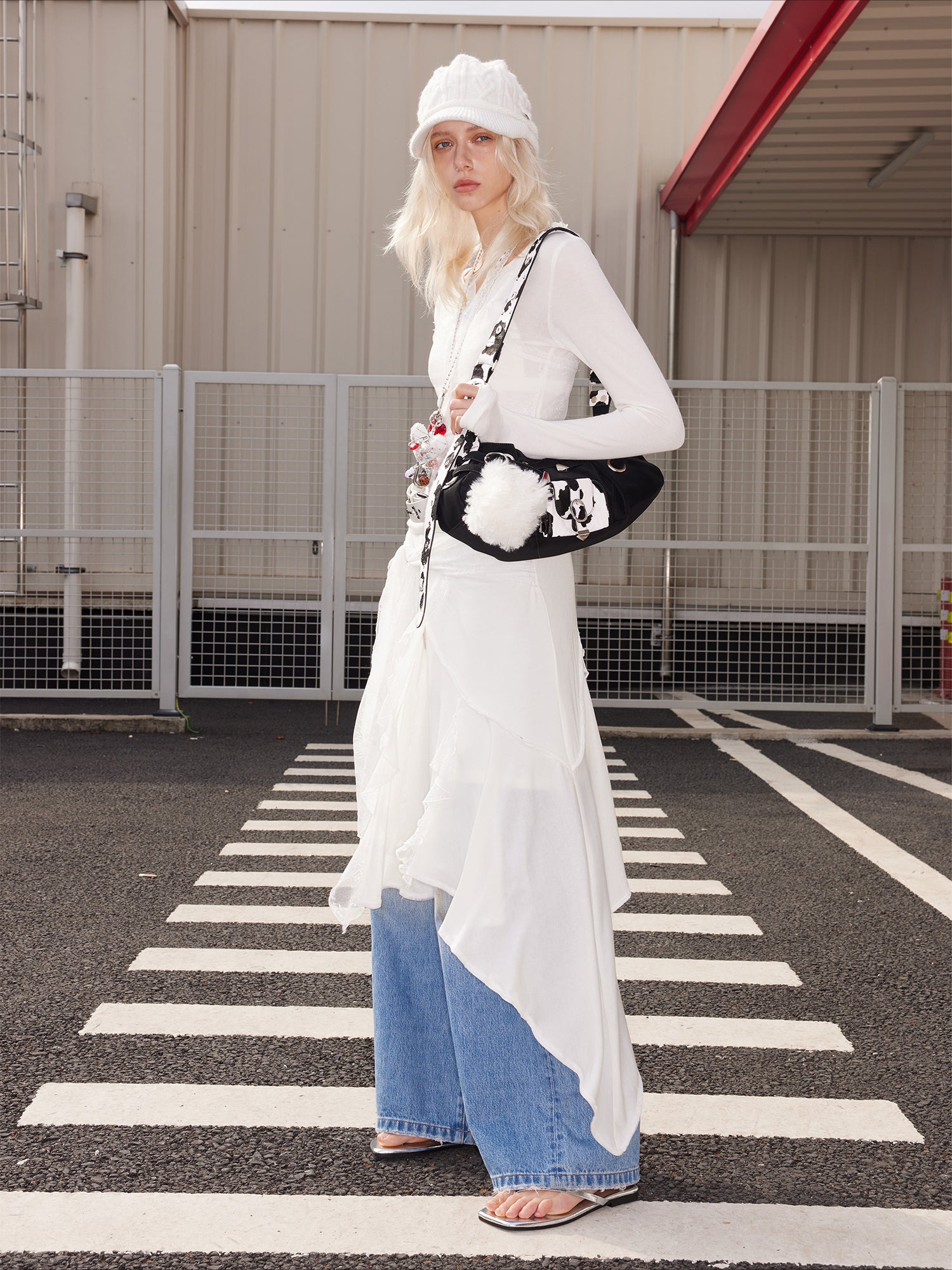 Leather Pony Hair Punk Shoulder Bag - CHINASQUAD