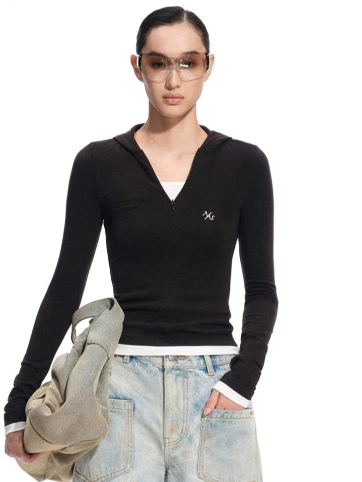 Tencel Wool Layered Long-Sleeve Tee