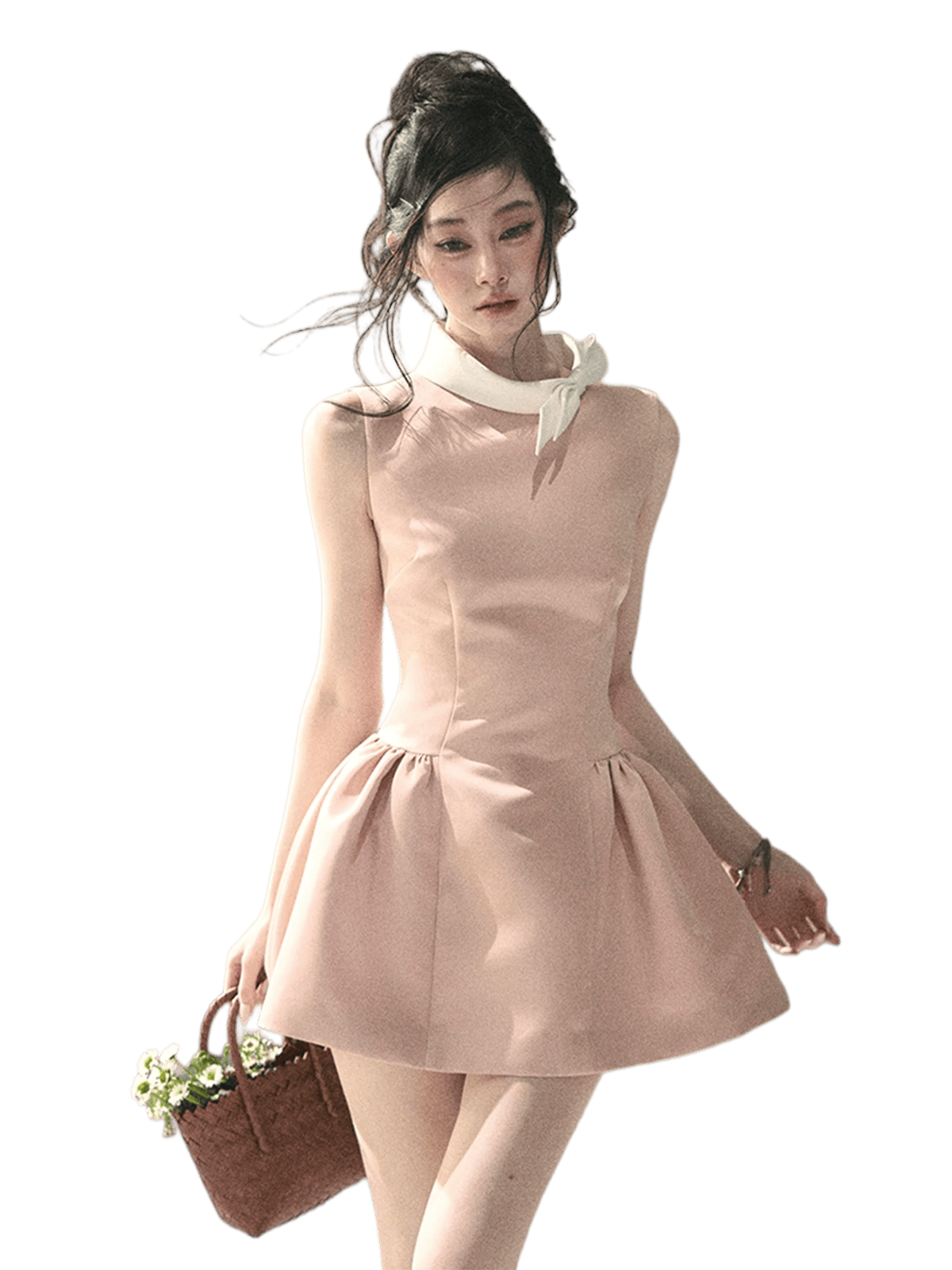 Liliane Ballroom Puff-Sleeve Mini Dress