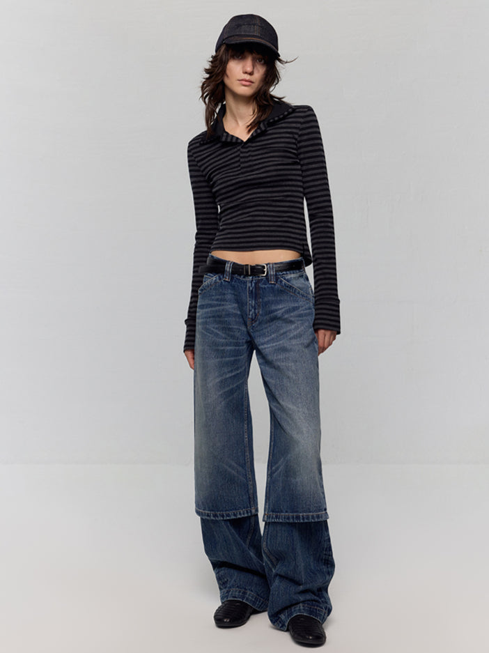 Removable Leg Design Wide-Leg Pants - CHINASQUAD