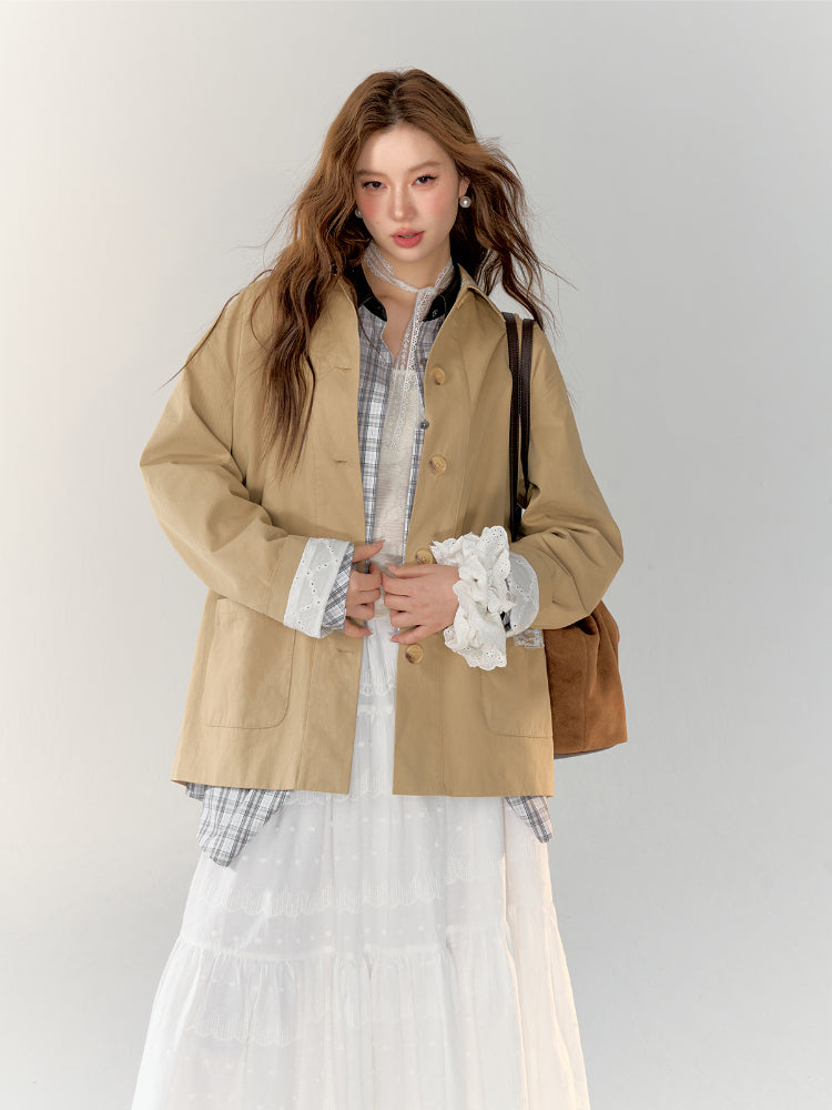 Simple Solid Color High-Waisted Skirt - CHINASQUAD