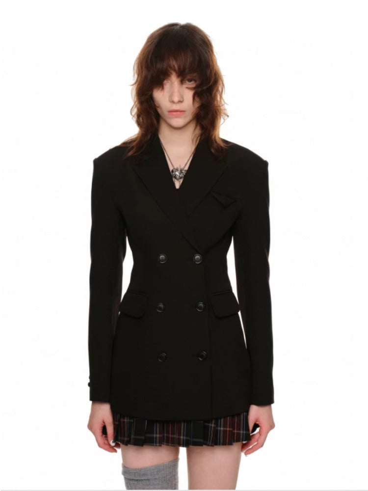 Black & Gray Blazer Dress - CHINASQUAD