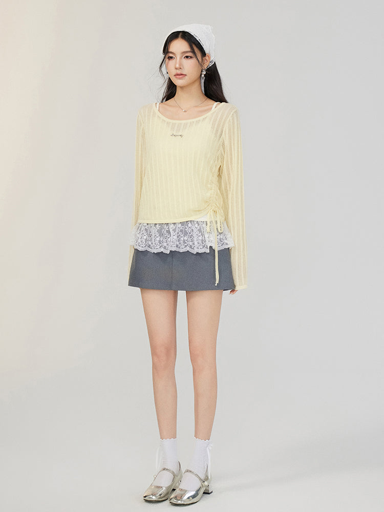 Hollow Irregular Lyocell Top - CHINASQUAD