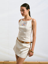 Fake Two-Piece Beaded Embroidery Cami Dress - CHINASQUAD
