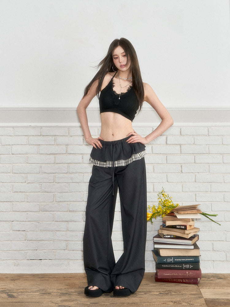 Plaid Spliced Casual Pants - CHINASQUAD