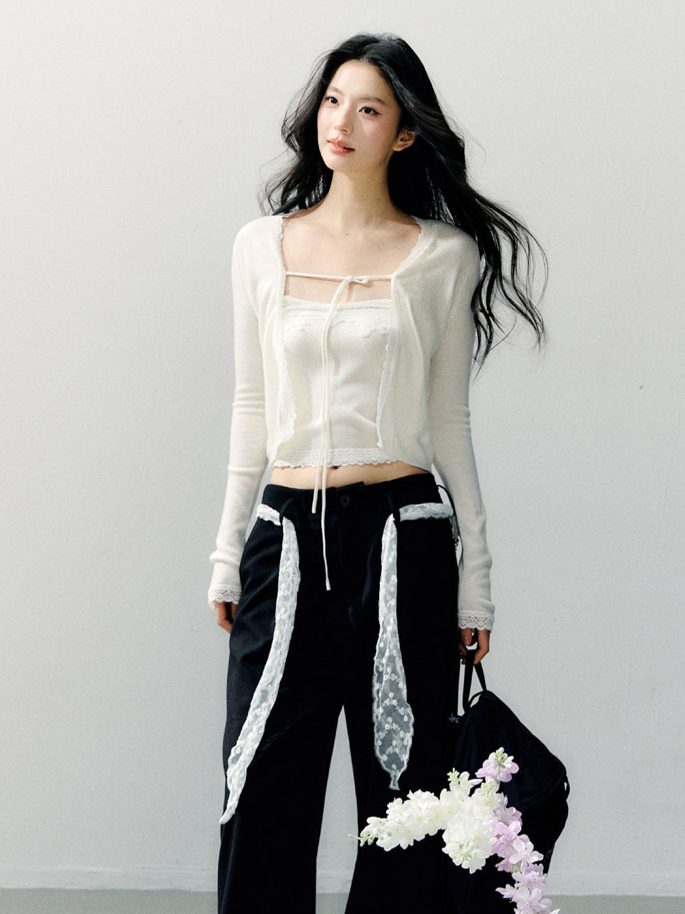 Sheer Shirt & Inner Layer Two-Piece Set