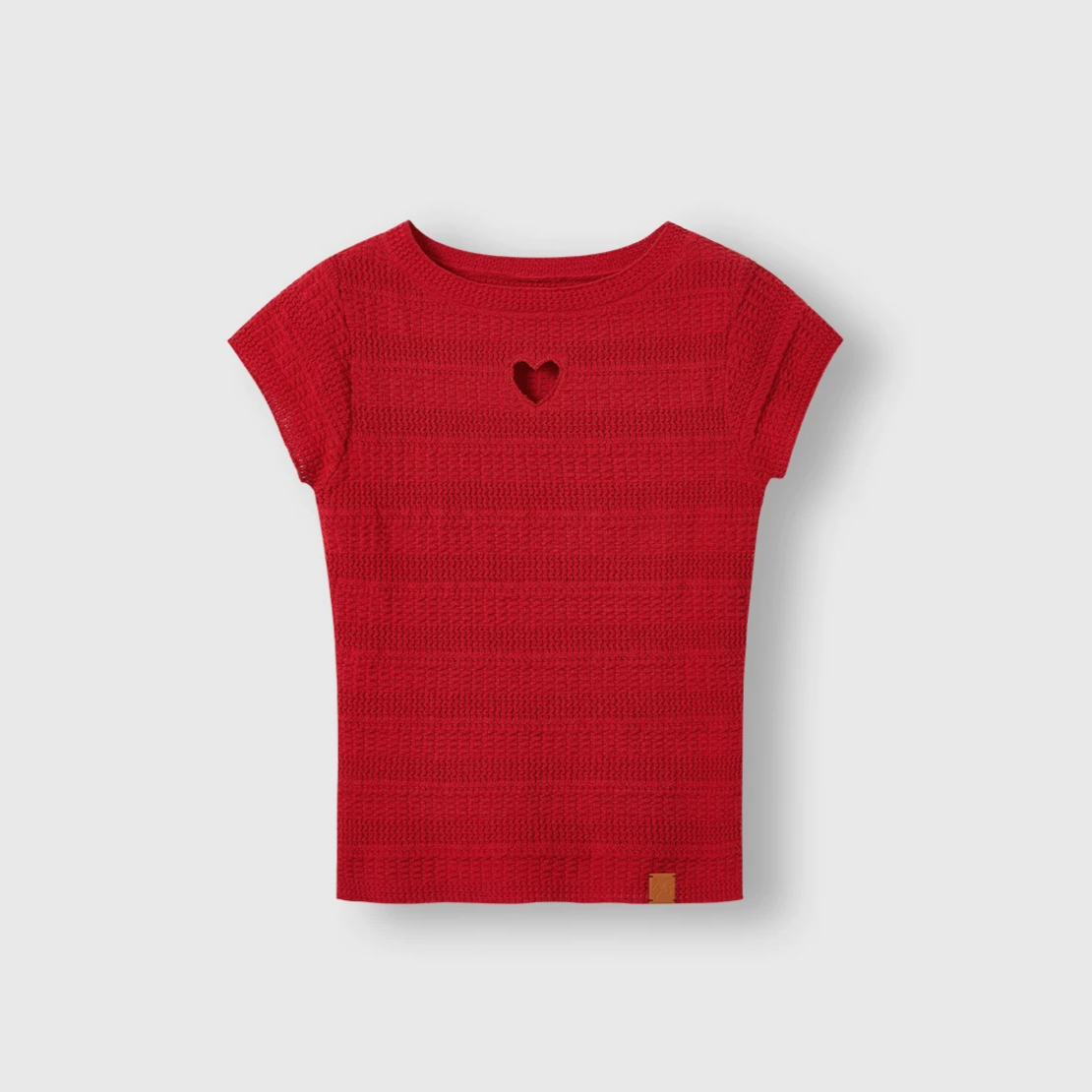 Heart-Cut Linen Blend Fitted Tee