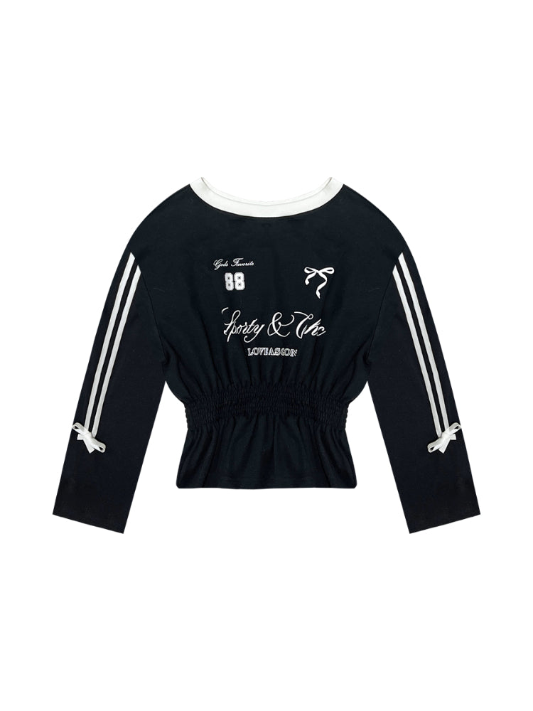 American Sporty Bow Tie Long Sleeve T-shirt - CHINASQUAD