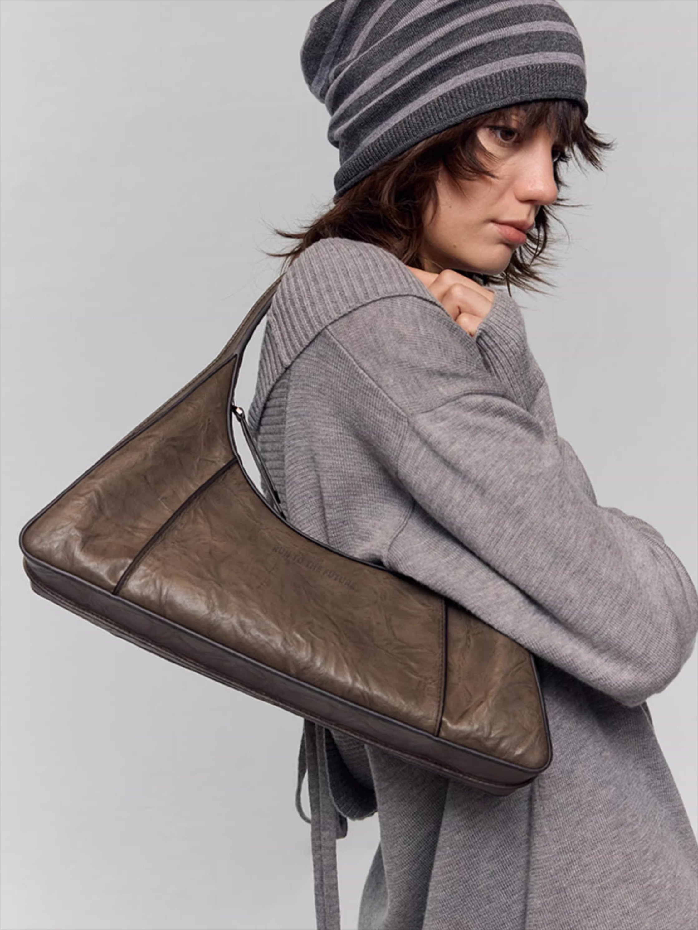 Waxed Eco-Leather Shoulder & Handbag