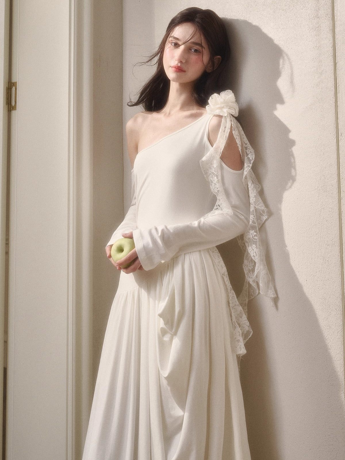 Hot Milk Off-Shoulder Knit Maxi Dress