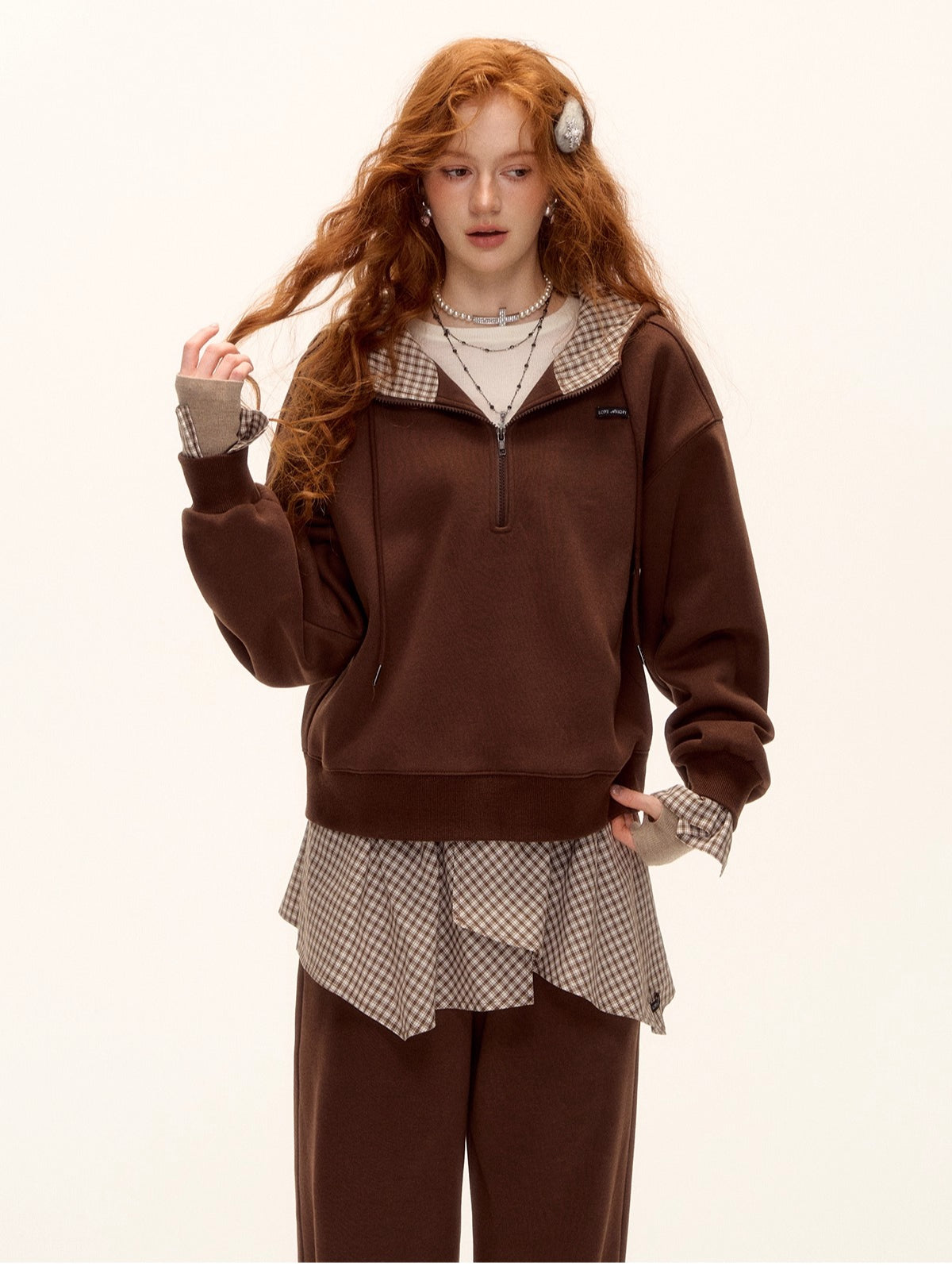 Fleece Hoodie & Wide-Leg Sweatpants Set