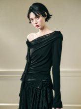Lace Floral Asymmetrical Off-Shoulder Top & Skirt Set - CHINASQUAD