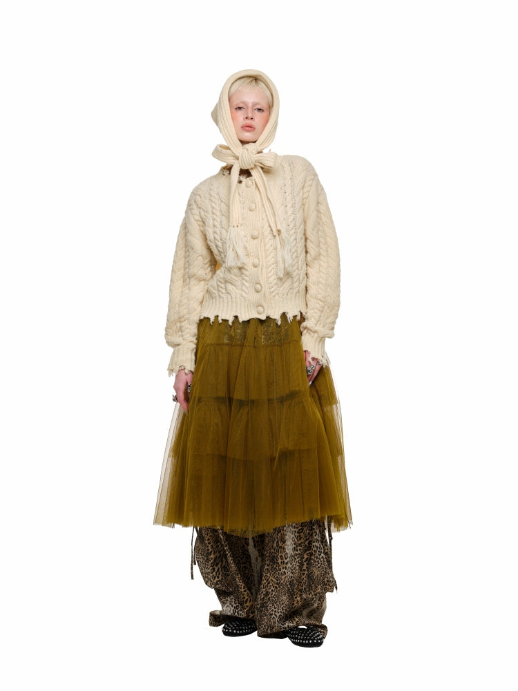 Cable Knit Cardigan & Skirt Set - CHINASQUAD