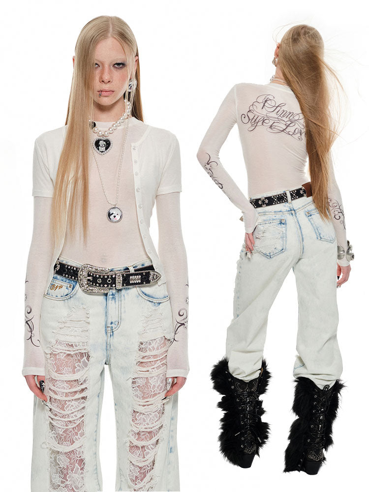 Slightly Sheer Knitted T-shirt - CHINASQUAD