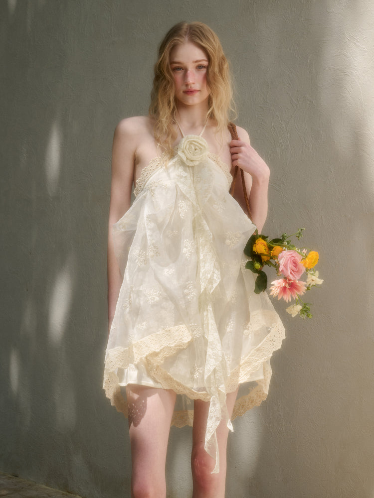 Cloud Fluffy Embroidered Lace Dress - CHINASQUAD