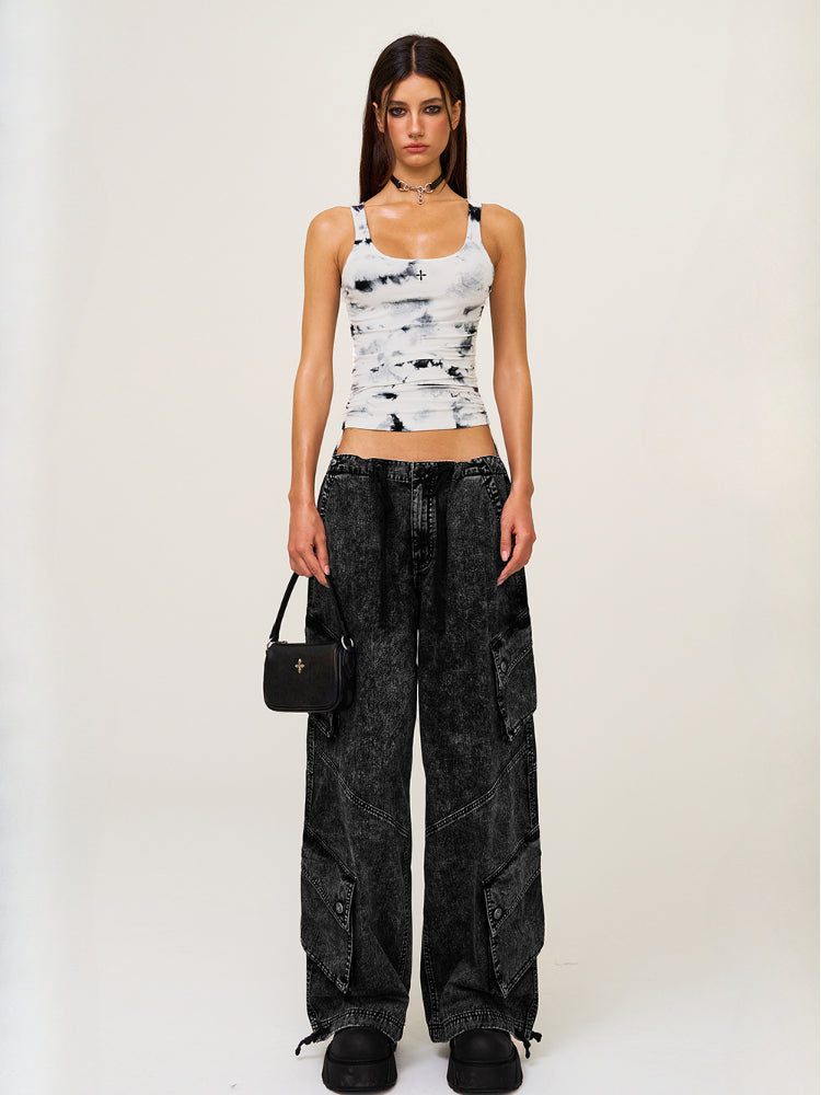 Cross-Flower All-Over Print Sports Camisole - CHINASQUAD