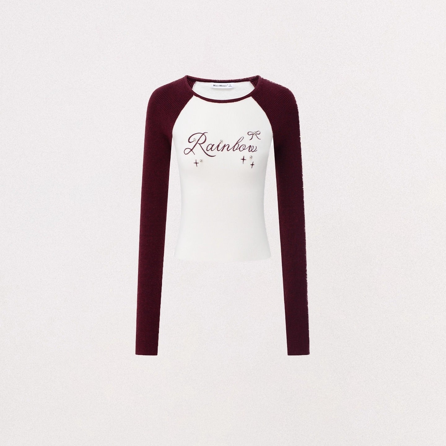 Contrast-Embroidered Raglan T-Shirt