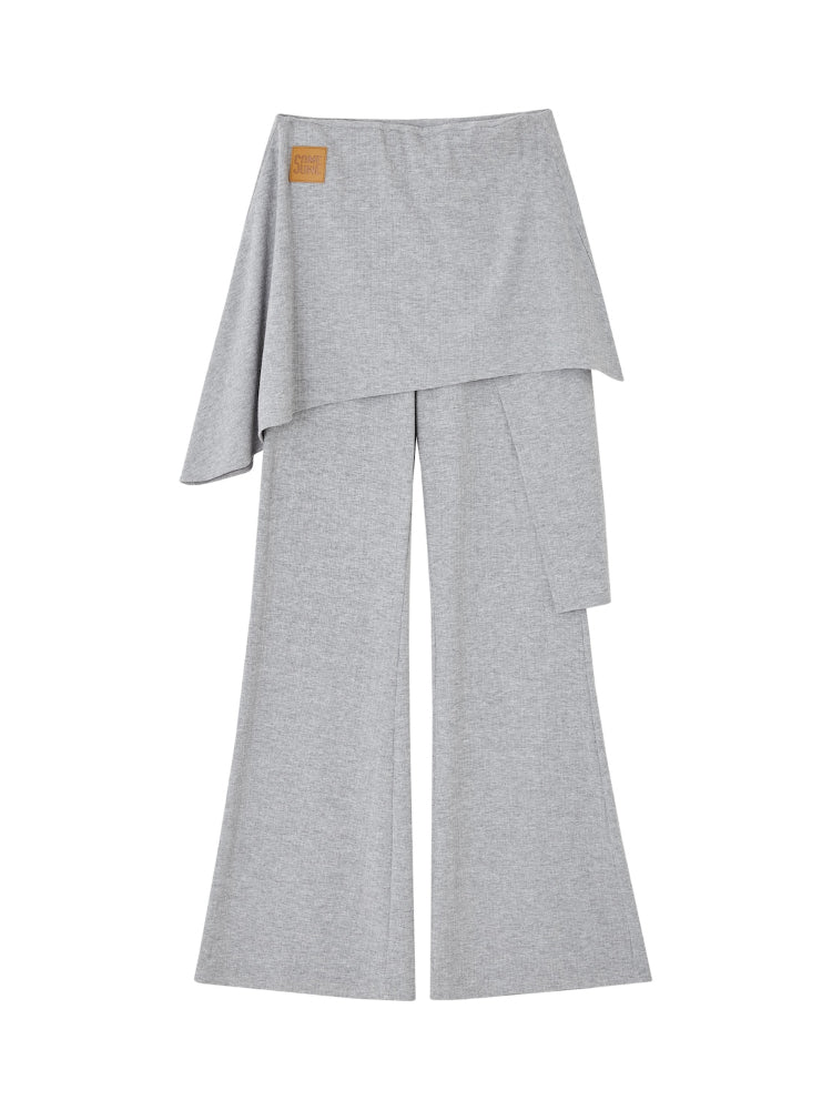 One Shoulder Irregular Slanted Pleat T-shirt & Pants Set - CHINASQUAD