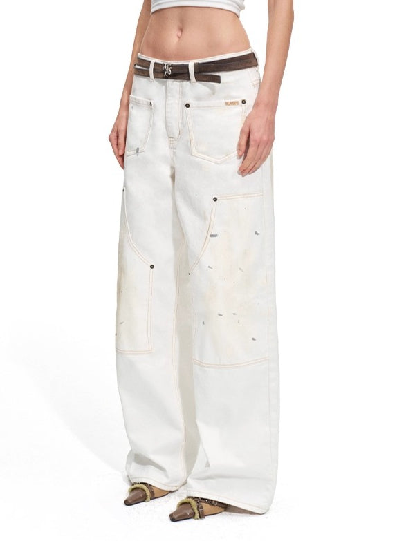 Polar Washed Twill Wide-Leg Jeans