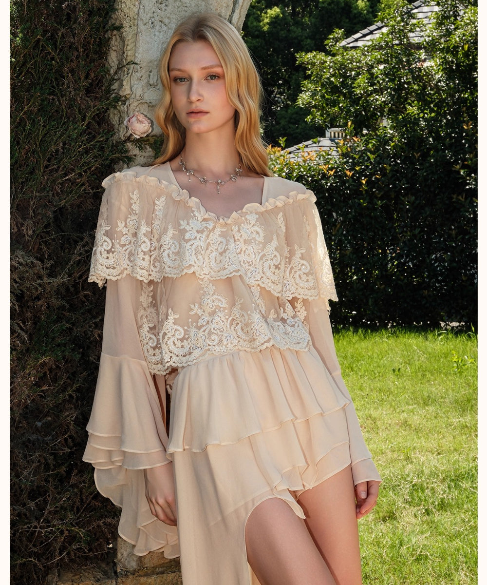 Ondine Chiffon Lace Set - CHINASQUAD