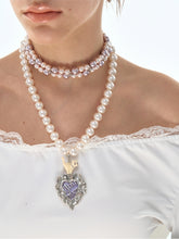 Cat Heart Enamel Pearl Necklace - CHINASQUAD