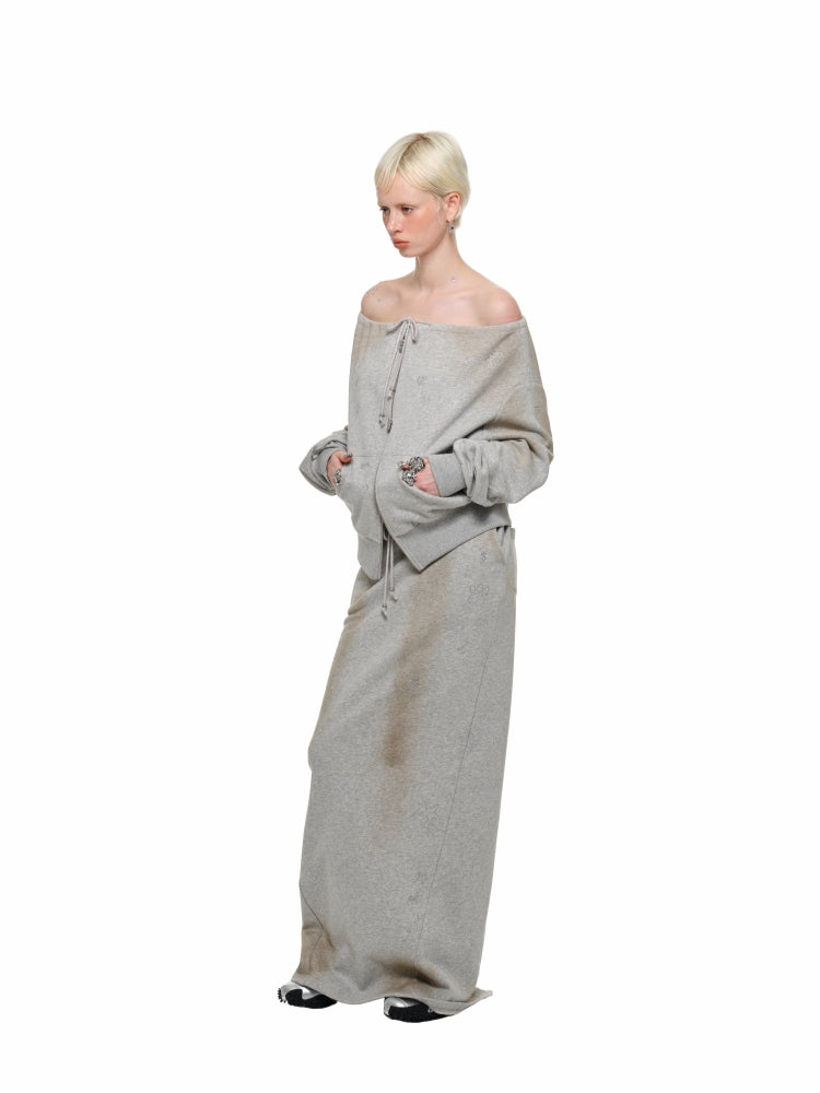 Mud Dyed Rhinestone Sweatshirt & Pant Set - CHINASQUAD
