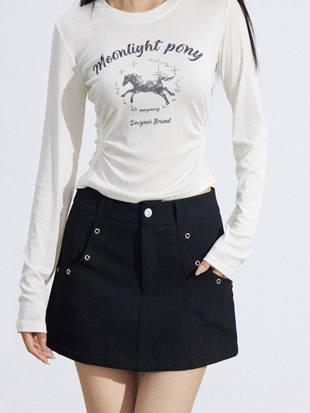 A-Line Utility Mini Skirt