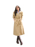 Embroidered Lapel Khaki Trench Coat - CHINASQUAD