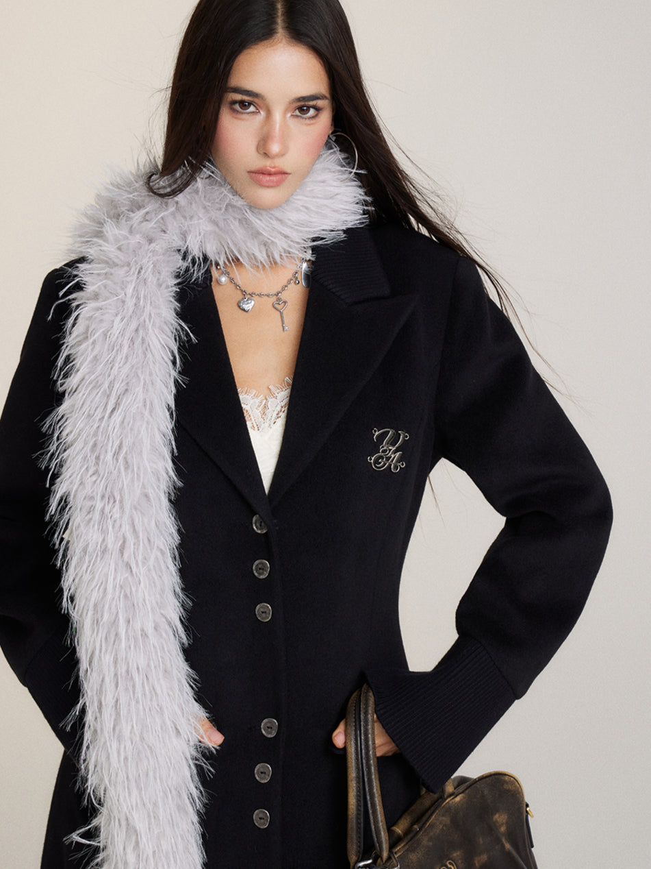 Long Woolen Blazer Coat - CHINASQUAD