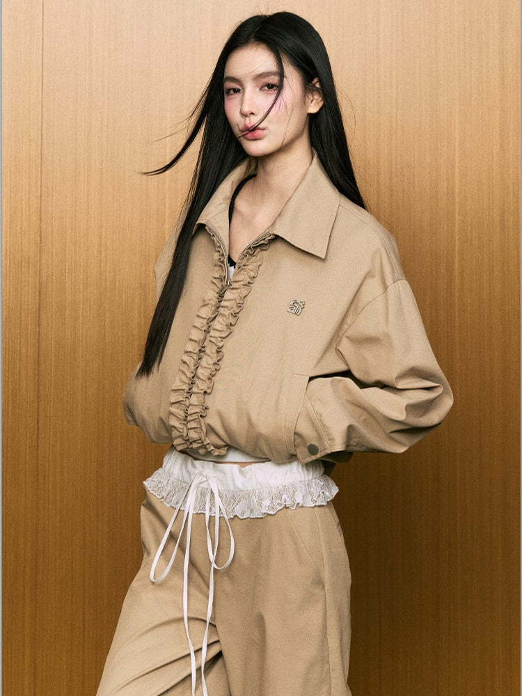Ruffle-Trim Short Jacket - CHINASQUAD